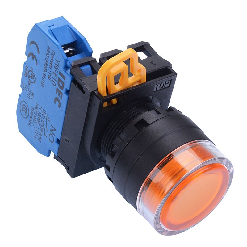 YW1L-AF2E10Q0A Amber 22mm Maintained Shrouded Push Button Switch NO IP65 IDEC