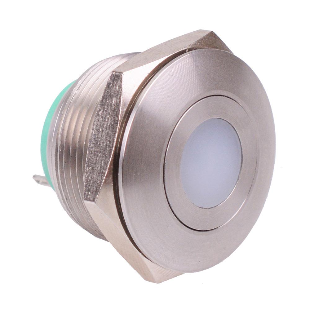 AV03C7L3D2403E APEM Green LED Momentary 22mm Tactile Vandal Push Button Switch NO