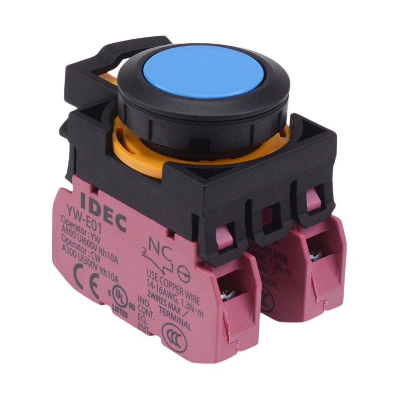 CW1B-A1E02S Blue Maintained Push Button Switch 2NC IP65 IDEC
