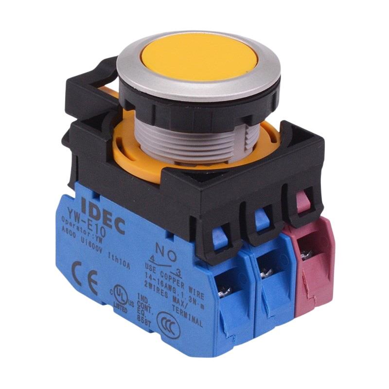 CW4B-M1E21Y Yellow Metallic Momentary Push Button Switch 2NO-1NC IP65 IDEC