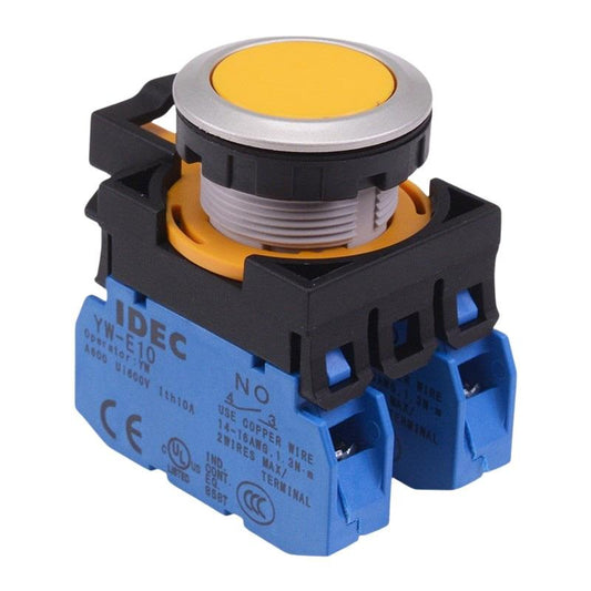 CW4B-A1E20Y Yellow Metallic Maintained Push Button Switch 2NO IP65 IDEC