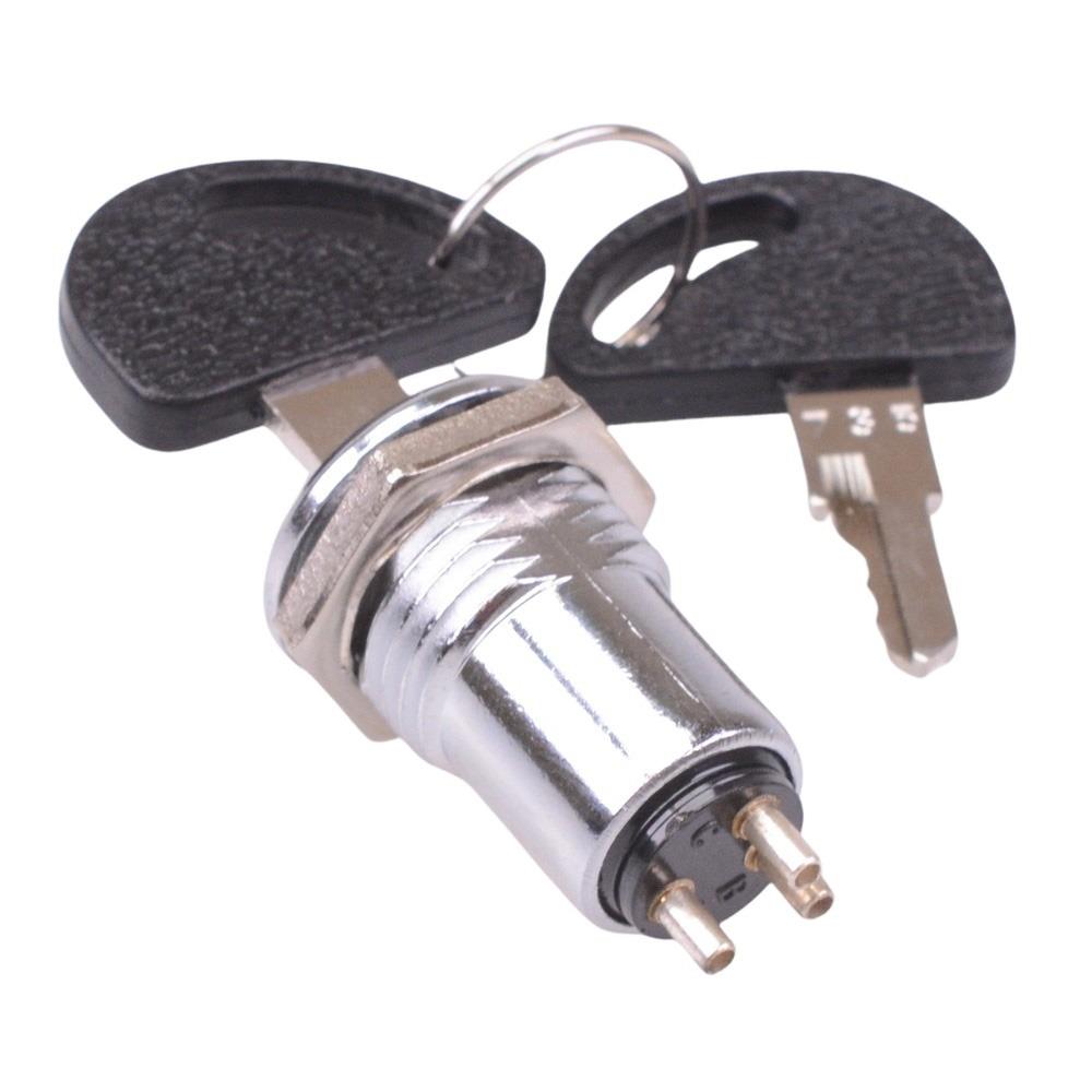 3333A 2 Position On-Off 16mm Metal Key Switch NO/NC Keys Alike