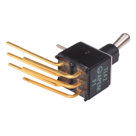 TL42W005008 APEM On-(On) Momentary Subminiature Washable PCB Toggle Switch DPDT