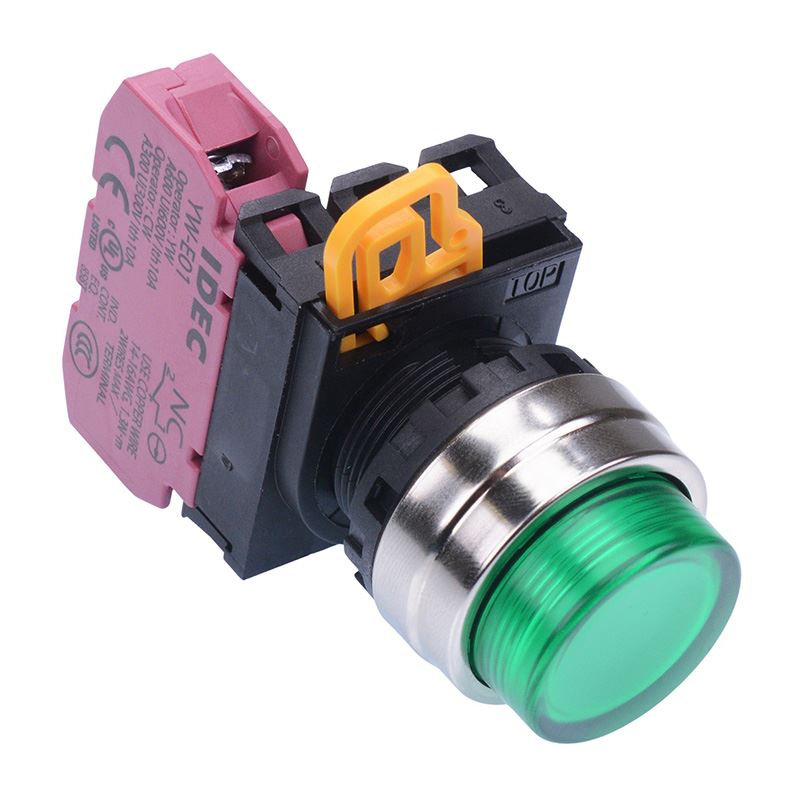 YW4L-A2E01Q0G Green 22mm Metal Bezel Maintained Push Button Switch NC IP65 IDEC
