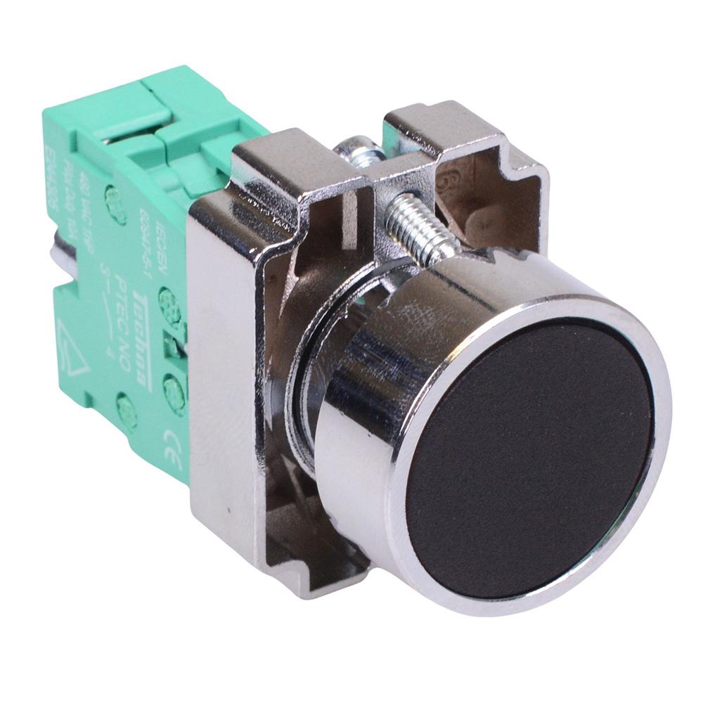 Techna PtecMetPNBlack Black Flush Push Button Switch Metal 10A 1NO