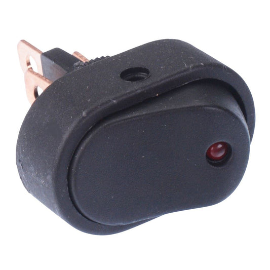 Red LED Oblong On-Off Rocker Switch SPST 20A 12V