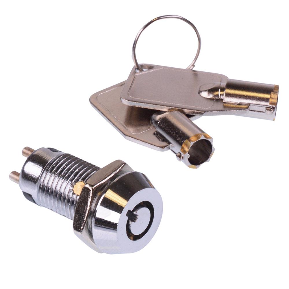 On-Off 12mm Metal Key Switch SPST 1A
