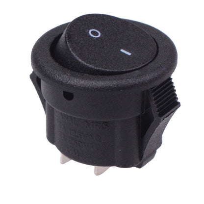 Miniature On-Off 15mm Round Rocker Switch SPST 3A 250VAC