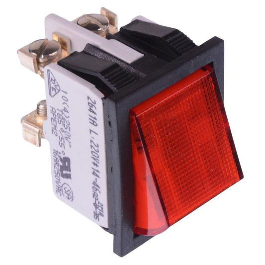 2641LH/A216L220V APEM 220V Red illuminated On-Off Industrial Rocker Switch DPST 16A