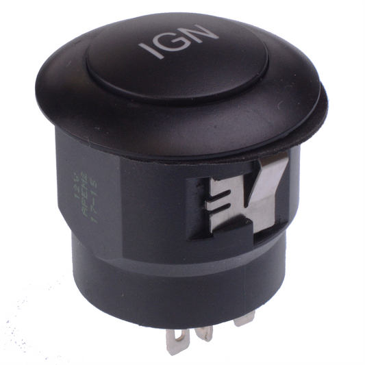 FPBR1D1222A12D5 APEM Blue illuminated On-Off Latching 26mm Push Button Switch DPST