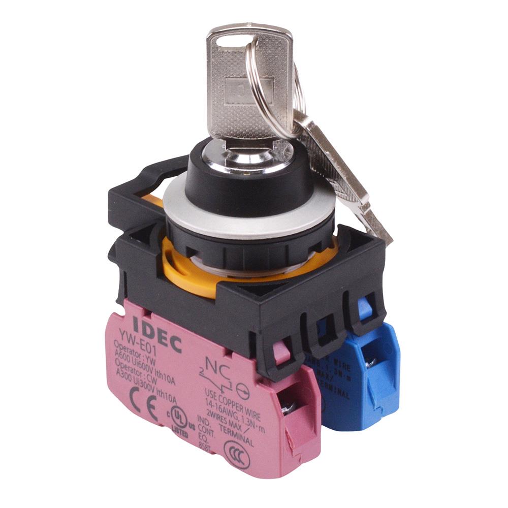 CW4K-3AE11N1 3 Position Metallic Maintained Key Switch 1NO-1NC IP65 IDEC