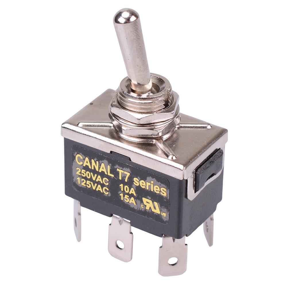 T7A22A3B2H5R On-On 12mm Toggle Switch DPDT 10A 250VAC