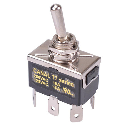 T7A22A3B2H5R On-On 12mm Toggle Switch DPDT 10A 250VAC