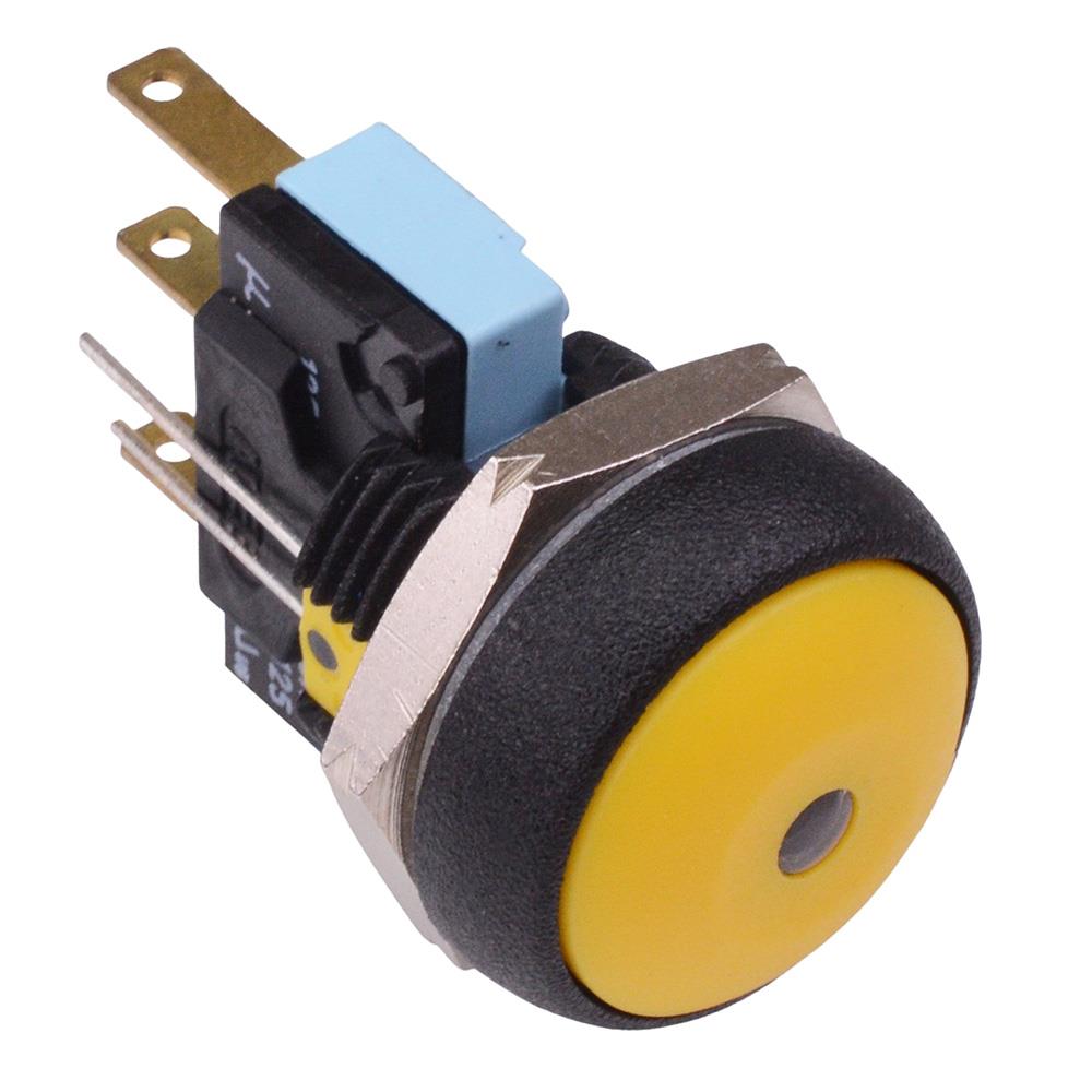 IRR7Z252L0Y APEM Yellow LED Yellow Button Round 16mm Momentary Push Button Switch SPDT 5A IP67