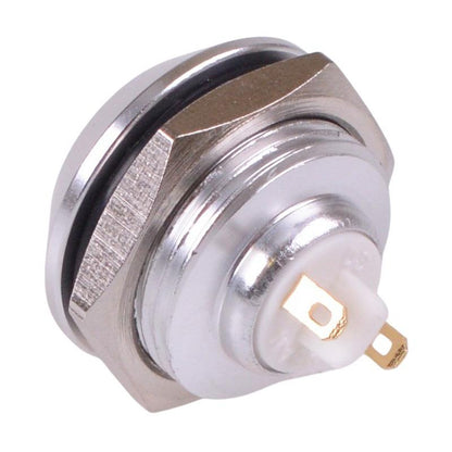 Yellow Off-(On) 16mm Metal Round Push Button Switch IP65 SPST