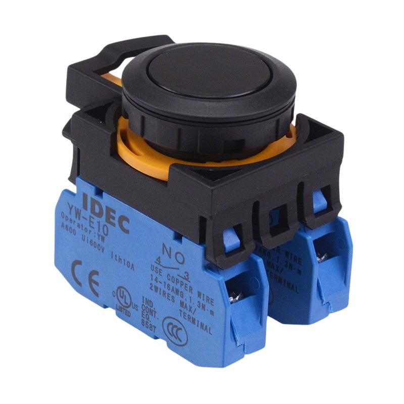CW1B-A1E20B  Black Maintained Push Button Switch 2NO IP65 IDEC