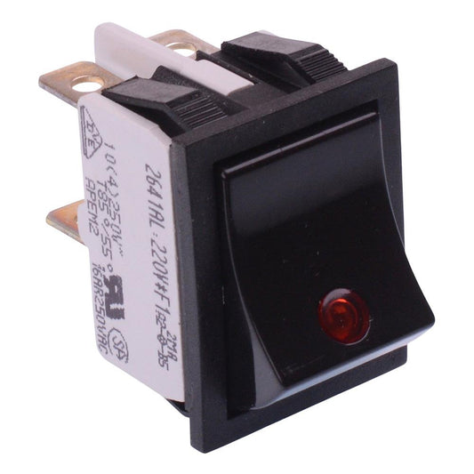 2641LH/2A232000L220V APEM 220V Red illuminated On-Off Industrial Rocker Switch DPST 16A