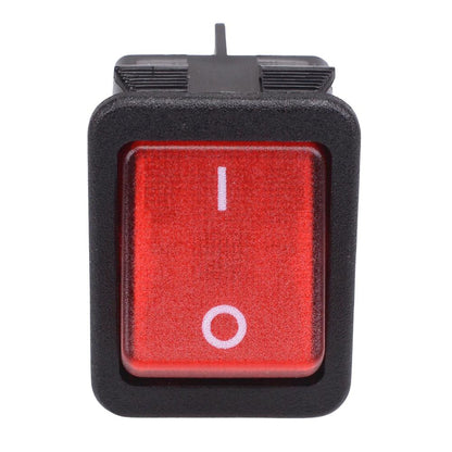 Red illuminated 230V Rectangle Rocker Switch DPST 16A
