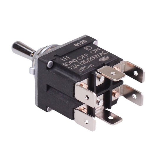 On-Off-(On) Momentary Sealed 12mm Toggle Switch DPDT 12A IP68