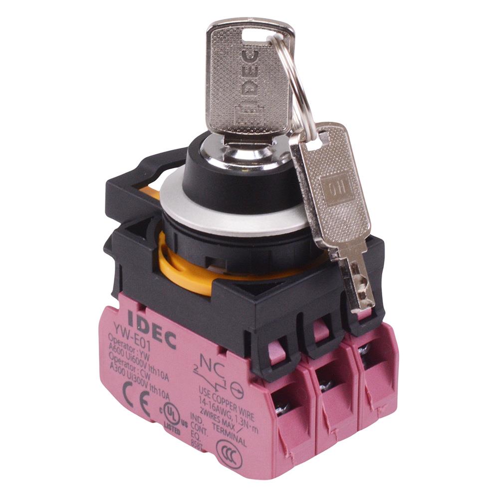 CW4K-2AE03 2 Position Metallic Maintained Key Switch3NC IP65 IDEC