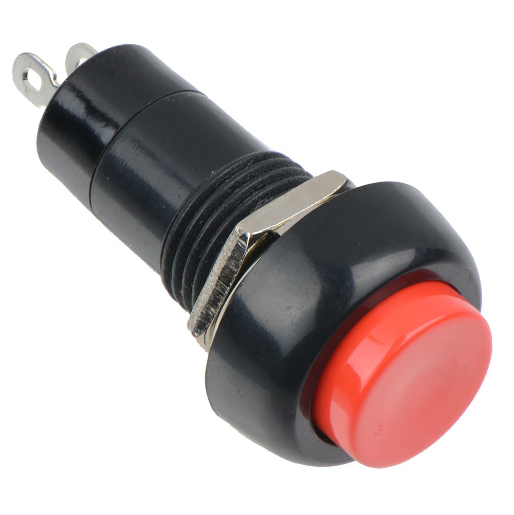 Red Off-(On) Momentary Round Push Button Switch 12mm SPST