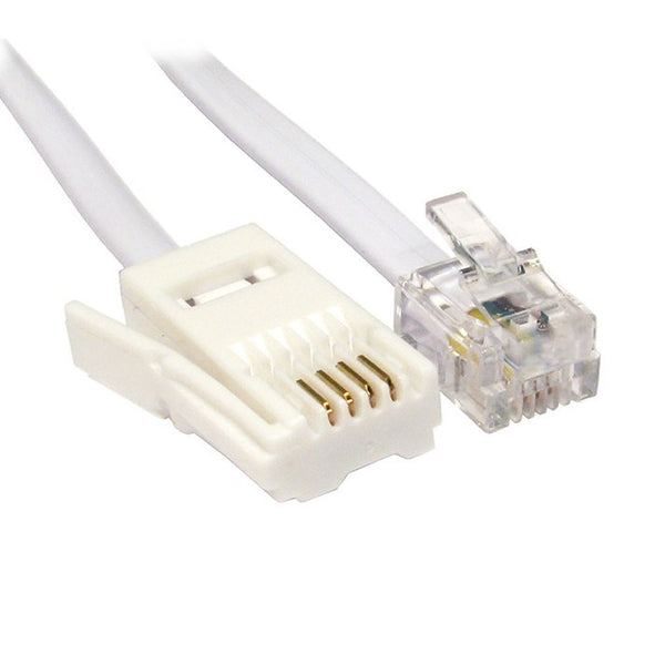 The Electronics Hub RJ11 Male to BT Telephone Cable White