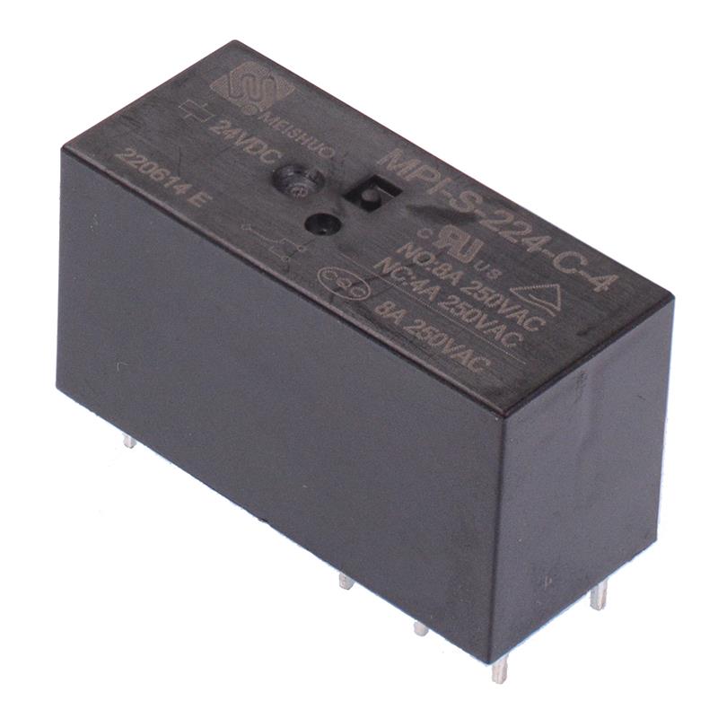 24V High Power PCB Relay 8A DPDT MPI-S-224-C-4