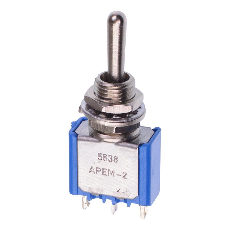 5638A On-Off-(On) Momentary 6.35mm Miniature Toggle Switch SPDT 4A 30VDC APEM