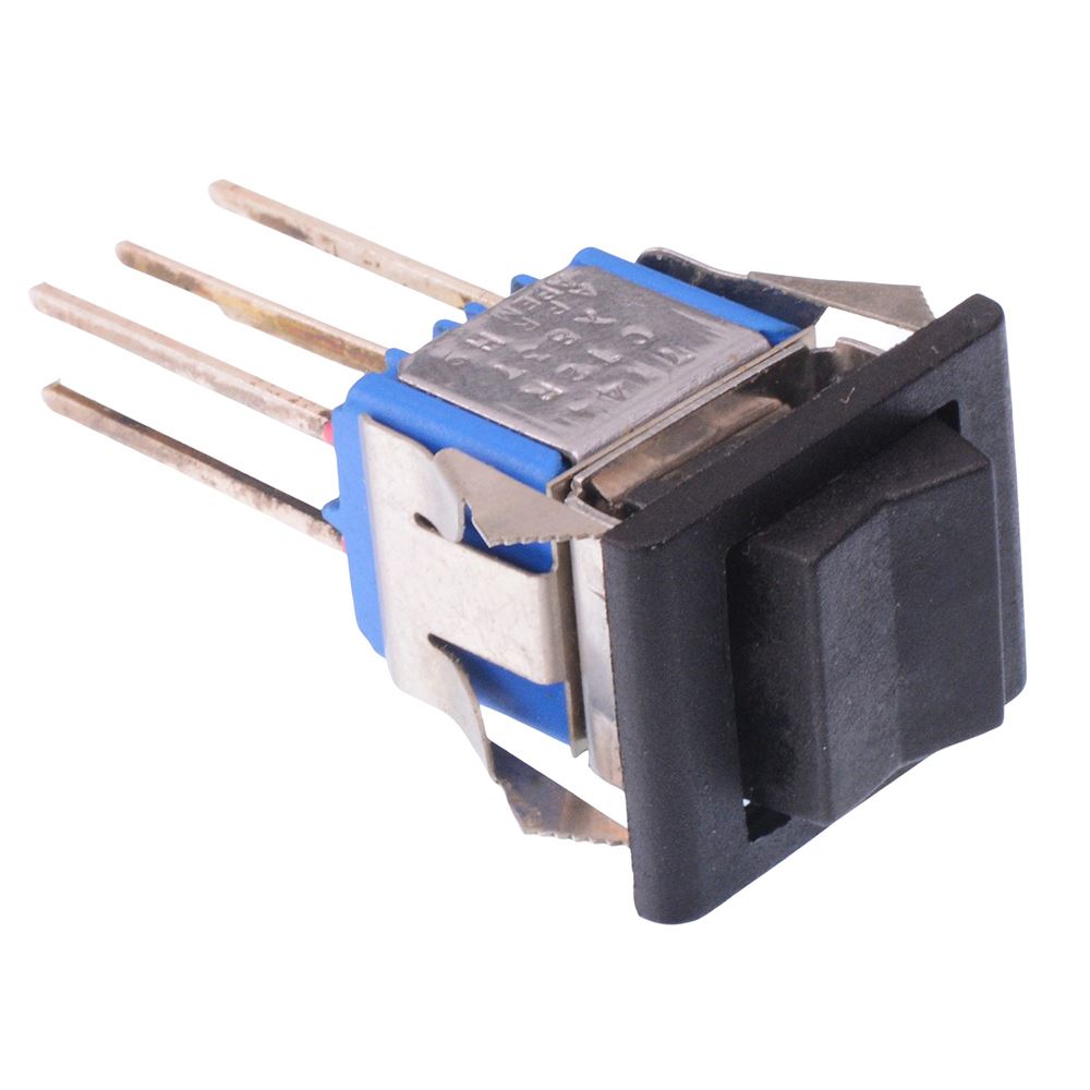 7144CT2RABX837 APEM Black On-On-On PCB Rocker Switch DPDT 4A 30VDC