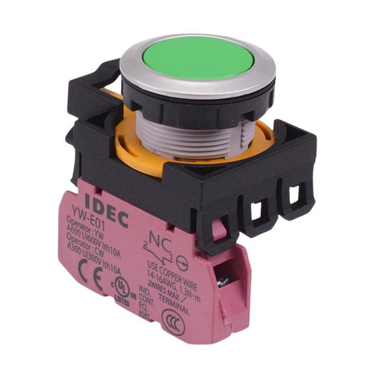 CW4B-M1E01G Green Metallic Momentary Push Button Switch 1NC IP65 IDEC