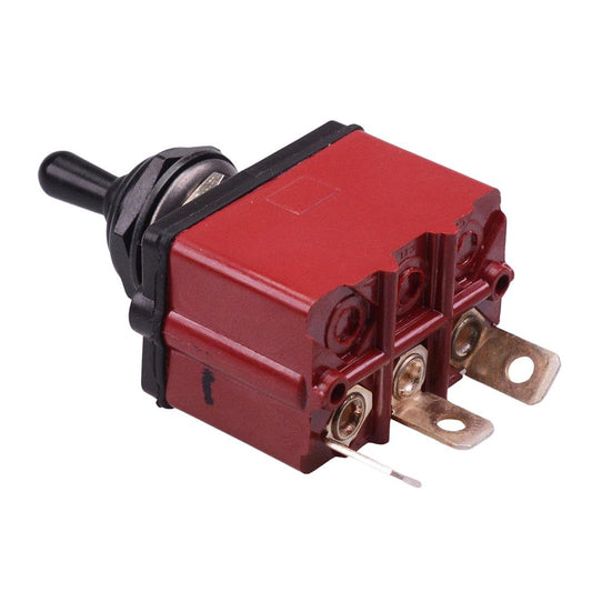 3637NF/2G APEM (On)-Off-(On) Momentary Sealed 12mm Black Toggle Switch DPDT IP67 12A 28VDC