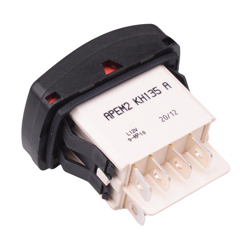 KH135AAZXFG26NXXXX41 On-(On) Momentary 12V Yellow illuminated Rocker Switch SPDT IP69K