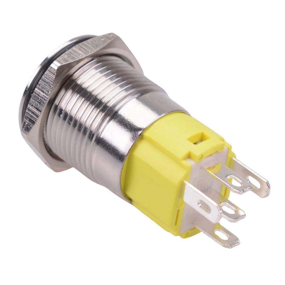 Red LED On-On Latching 16mm Vandal Resistant Push Button Switch SPDT