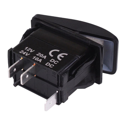 White illuminated On-Off Automotive Rocker Switch SPST 10A 12-24V IP68