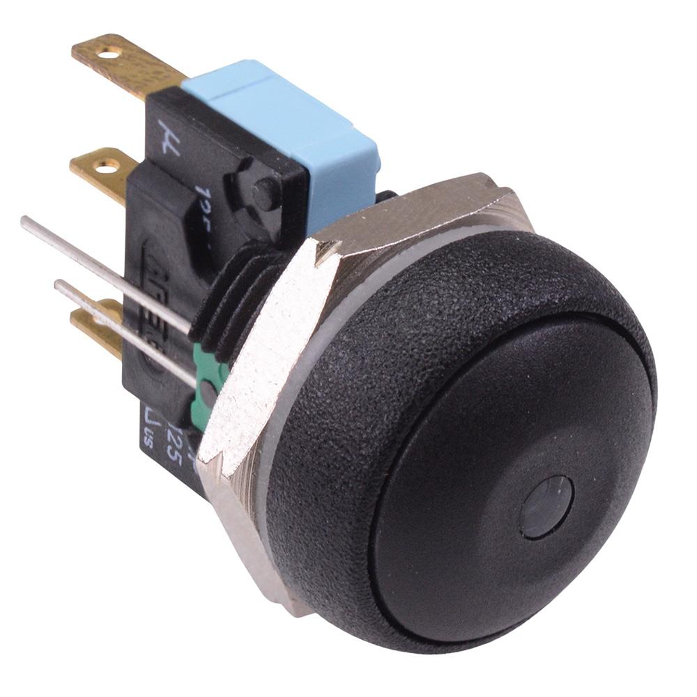 IRR7Z222L0G APEM Green LED Black Button Round 16mm Momentary Push Button Switch SPDT 5A IP67