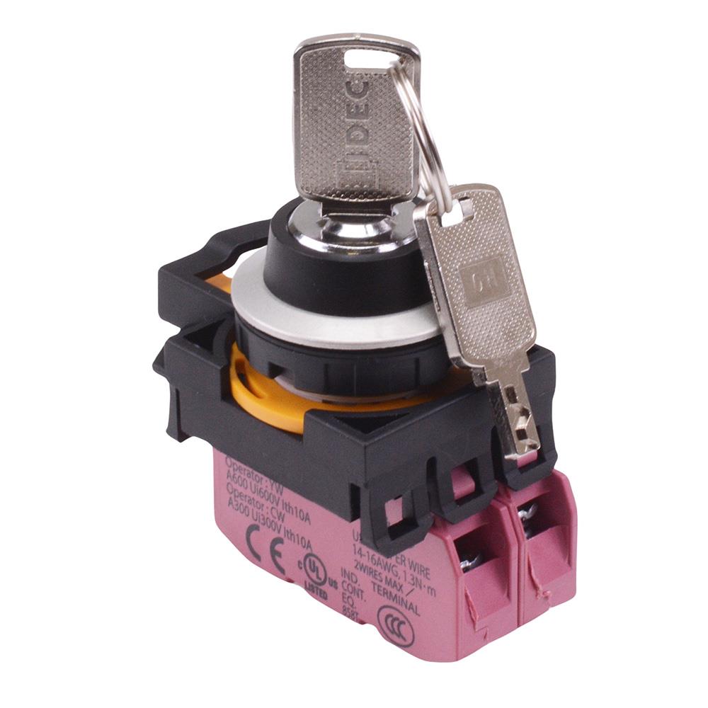 CW4K-3AE02N1 3 Position Metallic Maintained Key Switch 2NC IP65 IDEC