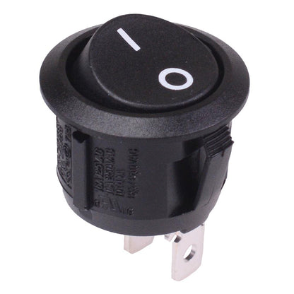 On-Off Black Round 20mm Rocker Switch 16A SPST R13-112A-02