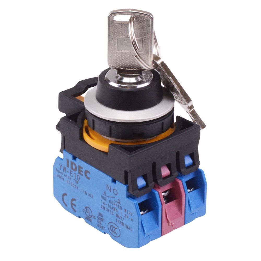 CW4K-3AE21N1 3 Position Metallic Maintained Key Switch 2NO-1NC IP65 IDEC