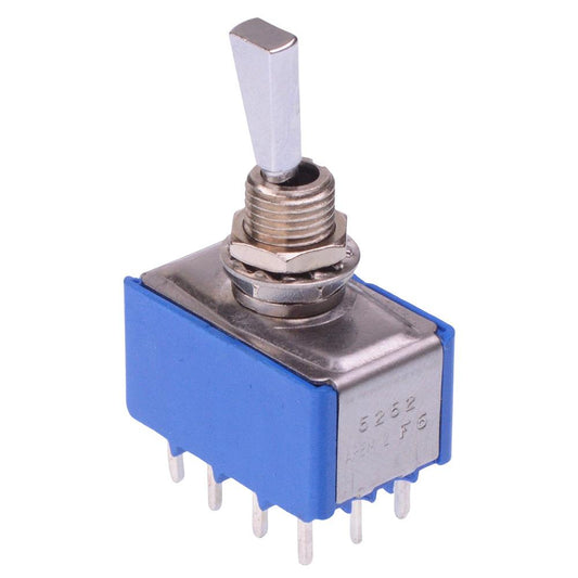 5262A9 APEM On-(On) Momentary 6.35mm Miniature Toggle Switch 4PDT 4A 30VDC