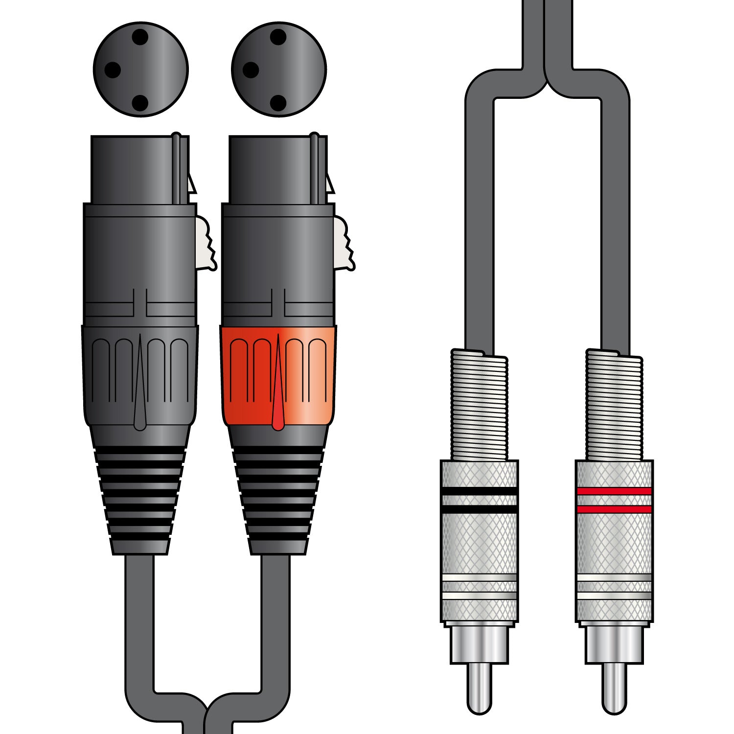 Citronic Twin 2 x RCA Plugs to 2 x XLR Female Cable