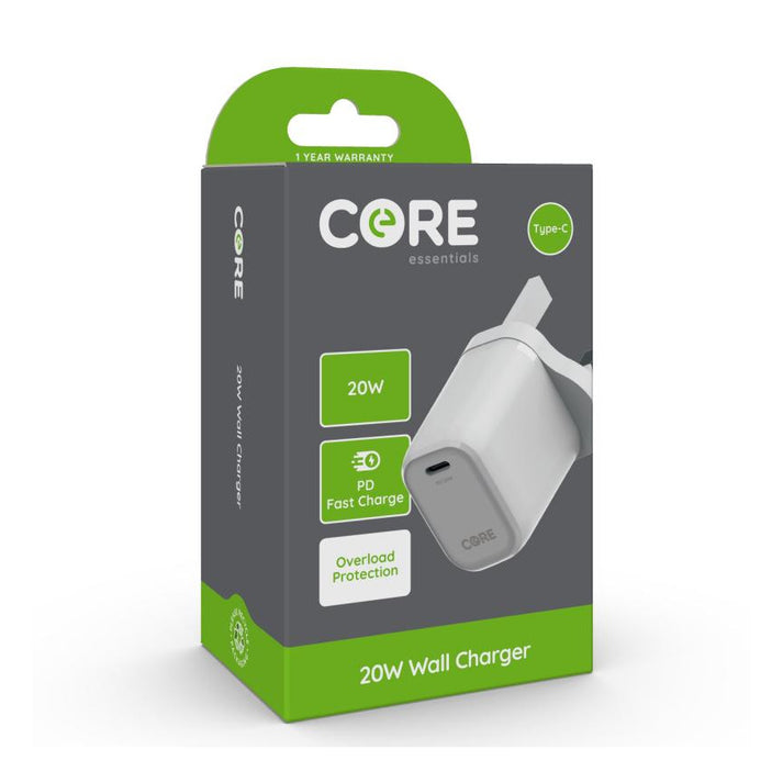 CORE PD 20W Fast Charge USB Type-C Wall Charger, Overload Protection ...