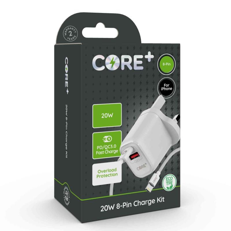 CORE+ 20W PD QC3.0 Fast Charge iPhone/iPad Charger Kit