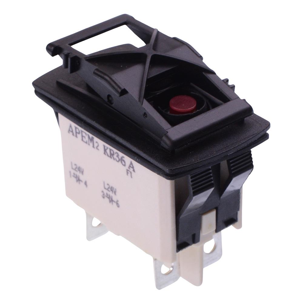 KR362AKJJA APEM On-On Red LED 24V Automotive Rocker Switch SPDT IP68