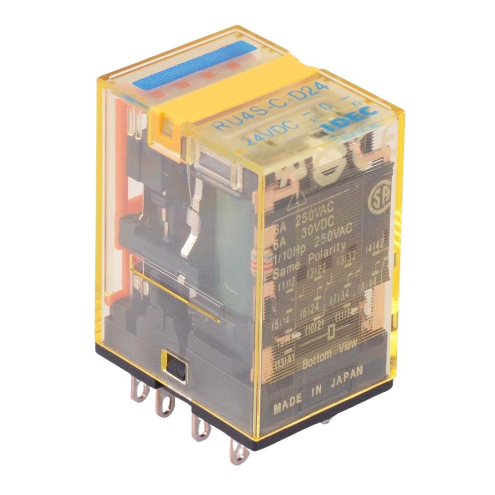 RU4S-C-D24 24VDC Plug In Power Relay 6A 4PDT IDEC