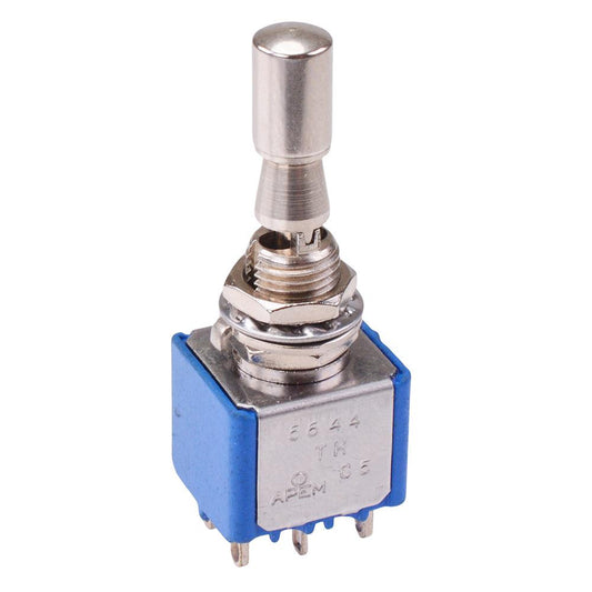 5644THA3V APEM On-On-On Locking 6.35mm Miniature Toggle Switch DPDT 4A 30VDC