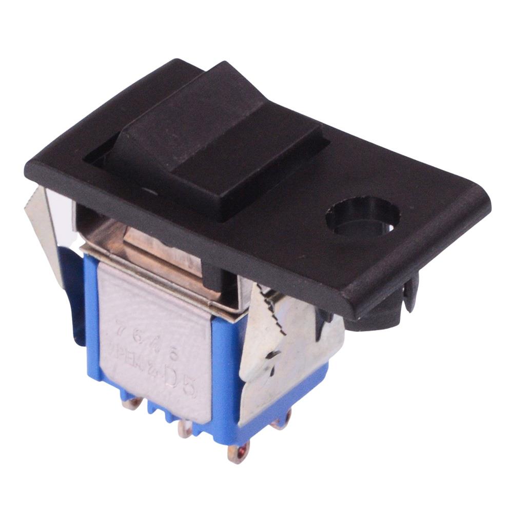 7646AB APEM Black On-On Snap-In Rocker Switch DPDT 4A 30VDC – The ...