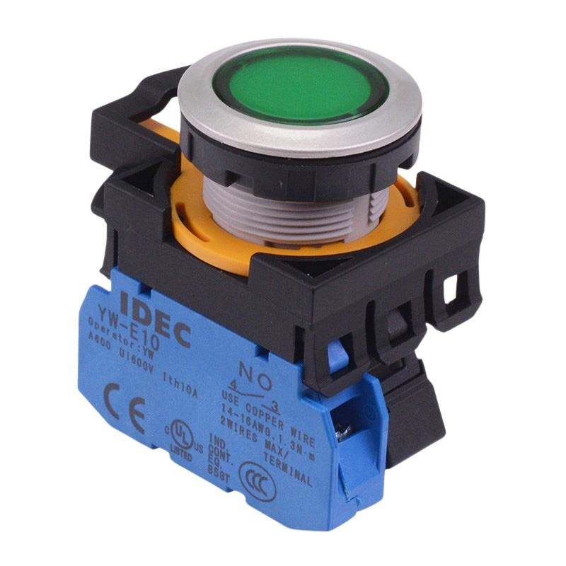 CW4L-A1E10Q3G Green 12V illuminated Maintained Push Button Switch 1NO IP65 IDEC