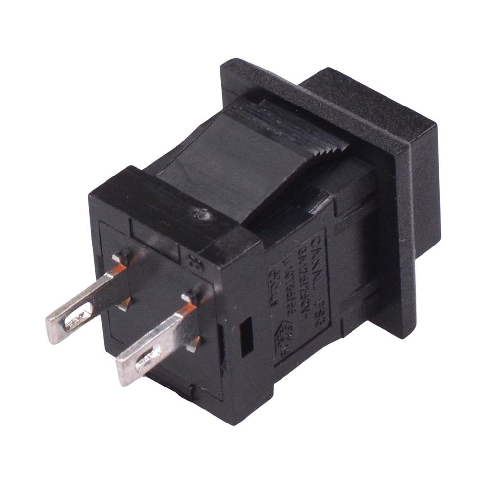 Black Off-(On) Momentary Square Push Button Switch SPST 6A