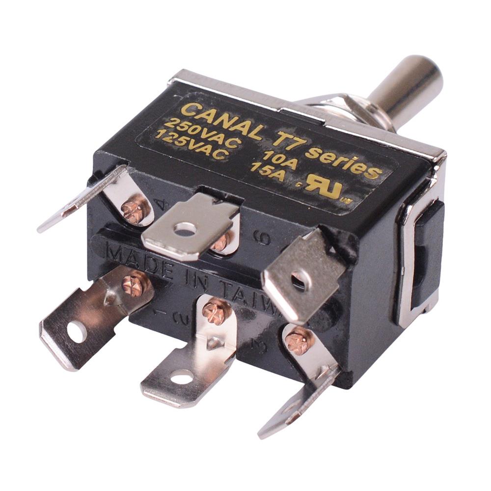 T7A23A3B2H5R On-Off-On 12mm Toggle Switch DPDT 10A 250VAC