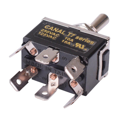 T7A23A3B2H5R On-Off-On 12mm Toggle Switch DPDT 10A 250VAC